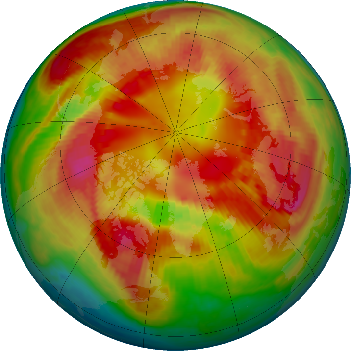 Arctic ozone map for 24 February 2001